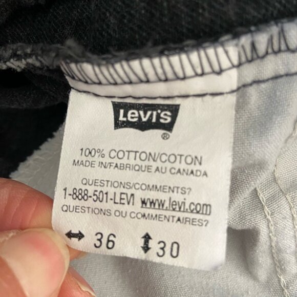 Vintage 90s Orange Tab Levis Straight Leg Black Hi Rise Cropped Denim - Picture 7 of 7